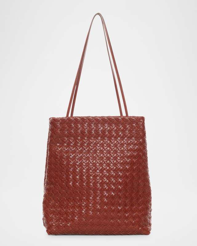 Lilou Woven Shoulder Bag in Vintage Leather